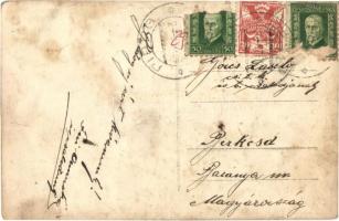 1928 Hegybánya, Stiavnické Bane; látkép gyárral és templomokkal / panorama view with factory and chu...