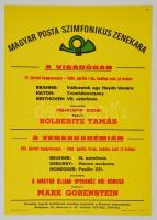 1986 Magyar Posta Szimfonikus Zenekar előadásainak plakátja, hajtott, 67,5x48 cm