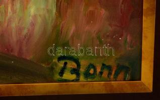 Bonn jelzéssel: Töperngő nagymama. Olaj, farost, jelzett, keretben, 43×35 cm