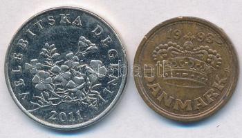 23db-os vegyes külföldi fémpénz tétel, közte Belgium, Dánia, Finnország, Horvátország, Norvégia, Své...