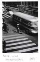 1964 Jankovszky György(1946-): Budapest, Forgalom a Blaha Lujza téren, feliratozott, kartonra kasíro...