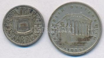 Ausztria 1925. 1/2Sch Ag + 1Sch Ag T:2 patina Austria 1925. 1/2 Schilling Ag + 1 Schilling Ag C:XF patina