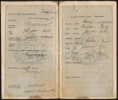 1922 Bp., A Magyar Királyság által kiadott fényképes útlevél / Hungarian passport