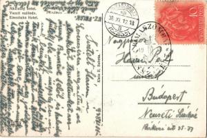 Feled, Veladin, Jesenské; Nadrazny hotel / Vasúti szálloda, automobil, Klein R. kiadása / Eisenbahn ...