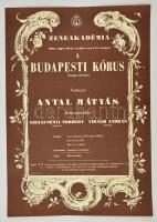 1986 Zeneakadémia, Budapest Kórus hangversenye, plakát, hajtott, 69x48 cm