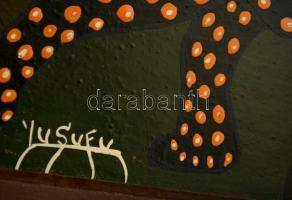 Yusufu jelzéssel: Egzotikus állatok. Olaj, farost, keretben, 29×30 cm