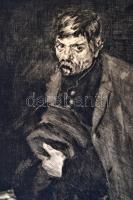 Fényes Adolf (1867-1945)-Prihoda István (1891-1956): Koldus. Rézkarc, papír, jelzés nélkül, 33×24 cm