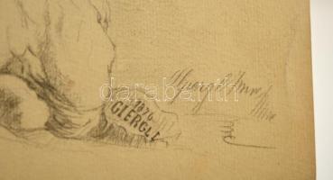 Giergl imre és Ernő: Iskolai rajzok. 8 db, vegyes technika, jelzett, 20x13 és 30x21 cm között