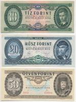 1962. 10Ft + 1980. 20Ft + 1989. 50Ft T:I-,III(csak a 10Ft-os) fo., papírránc, szép papír Adamo F6, F17, F25