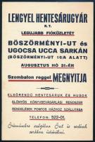 1930-1940 Lengyel Hentesárugyár Rt., Globus Rt.-ny., Mallász Gitta (1907-1992),14x9 cm