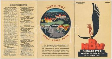 1925 Budapesti Nemzetközi Vásár reklám lapja, német nyelven, Horváth Endre (1896-1954) grafikáival, ...