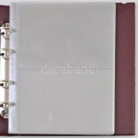 Négygyűrűs bankjegytartó album 18db kettes osztású berakólappal, használt, de újszerű állapotban