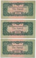 1944. 10P "A Vöröshadsereg Parancsnoksága" (3x) mindhárom "CH" sorozat T:III Adamo P44