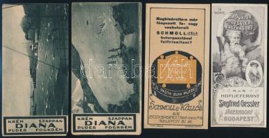 cca 1910-1930 Vegyes számolócédula tétel, 10 db, köztük többek közt Tokaji Brandy, Franck kávédaráló...