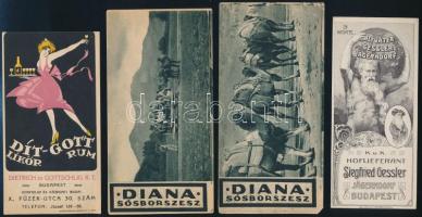 cca 1910-1930 Vegyes számolócédula tétel, 11 db, köztük többek közt Tokaji Brandy, Palugyay, Schmoll...