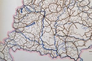 cca 1920 Magyarország közutai / Voies publiques de la Hongrie, a "Magyarország gazdasági térkép...