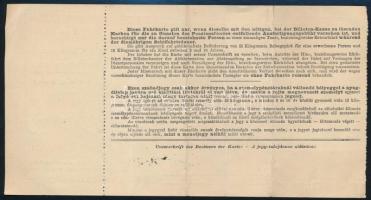 1906 Első cs. kir. szab. Duna-gőzhajózási Társaság DDSG szabadjegy, 10x19,5 cm