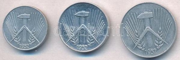 NDK 1952E 1pf Al + 1952A 5pf Al + 1952E 10pf Al T:2
GDR 1952E 1 Pfennig Al + 1952A 5 Pfennig Al + 1...