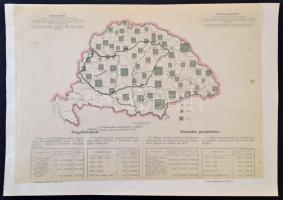 cca 1920 Nagybirtokok Magyarországon / Grandes propriétés en Hongrie, a "Magyarország gazdasági térképekben" kiadványból, magyar és francia magyarázó szöveggel, a trianoni határok feltüntetésével, 26,5×37,5 cm