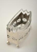 Ezüst (Ag) fűszertartó, 2 db, jelzettek, üvegbetéttel, 4x5,5x3,5 cm, nettó: 39,7 g