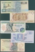 Egyiptom 1976-79. 9db klf bankjegy T:I,I-