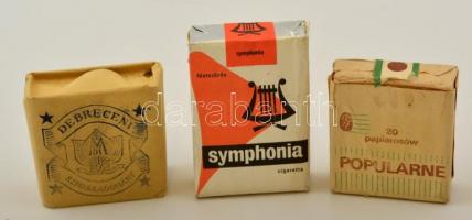 3 csomag cigaretta (Debreceni Szivarkadohány, Symphnia, Popularne), bontatlan csomagolásban