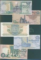 Egyiptom 1976-79. 9db klf bankjegy T:I,I-