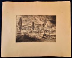 Aszódi Weil Erzsébet (1901-1976): Felszálló vihar. Rézkarc, papír, jelzett, 19×28 cm