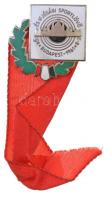1961. "Női- és Ifjúsági Sportlövő EB Budapest 1961" zománcozott jelvény, szalaggal (27x27mm) T:2