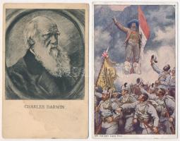 50 db VEGYES híres emberes motívumlap, vegyes minőség / 50 mixed motive cards about famous people, m...