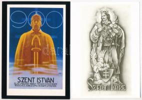 21 db MODERN Árpád-házi szentek, vegyes minőség / 21 MODERN motive cards about Árpád dynasty saints, mixed quality