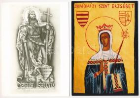 21 db MODERN Árpád-házi szentek, vegyes minőség / 21 MODERN motive cards about Árpád
dynasty saints...