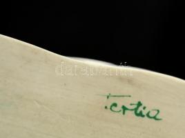 Herendi virágmintás kis cipő, jelzett(Tertia), hibátlan, 10x4x5 cm