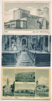 10 db RÉGI főleg magyar templomokat ábrázoló városképes lap, vegyes minőség / 10 pre-1945 mostly Hungarian town-view postcards with churches, mixed quality