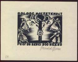 Bordás Ferenc (1911-1982) szignált Ex libris