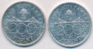 1992. 200Ft Ag "MNB" (2x) T:2
Adamo F13