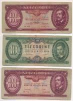 Vegyes 7db-os bankjegy tétel, benne: 1947. 10Ft, 1947. 100Ft, 1949. 10Ft, 1949. 100Ft T:III-IV