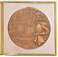 Csíkszentmihályi Róbert (1940-) 1975. "A Magyar Tudományos Akadémia 150. évfordulója / Széchenyi István" Br emlékérem eredeti tokban (70mm) T:2