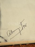 Abonyi Tivadar (1887-1968): Álló akt. Szén, papír, jelzett, üvegezett keretben 29×21 cm