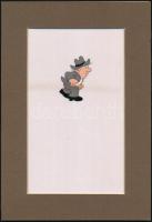 Jelzés nélkül: Nepp József, A Hófehér (1983) című rajzfilm egyik fázis rajza, paszpartuban, 19×11 cm