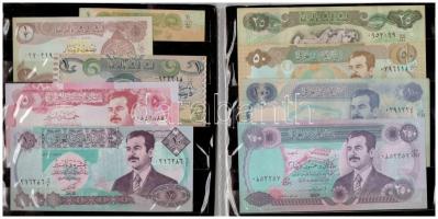 Irak 1990. 25D Öböl-háború alatti szükség kiadás + 1993. 1/4D + 1/2D + 1992. 1D + 5D + 10D szükség kiadások + 1994. 50D + 100D + 1995. 250D mind karton díszcsomagolásban C:I-III szép papír Iraq 1990. 25 Dinars Emeregency Gulf War Issue 1993. 1/4 Dinar + 1/2 Dinar + 1992. 1 Dinar + 5 Dinars + 10 Dinars emergency issues + 1994. 50 Dinars + 100 Dinars + 1995. 250 Dinars all in cardboard case C:AU-F nice paper Krause 74, 77, 78, 79, 80, 81, 83, 84, 85
