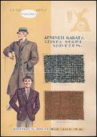 1940 Szegő Gizi (1902-1985): Plakát terv ruha mintával, kollázs vegyes technika, 28×20 cm