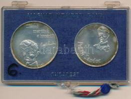 1973. 50Ft Ag + 100Ft Ag "Petőfi" pár eredeti, plombált MNB plasztiktokban T:BU Adamo EM41, EM42