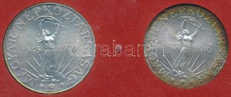 1970. 50Ft Ag + 100Ft Ag "Felszabadulás" pár, eredeti MNB plasztiktokban (piros) T:BU