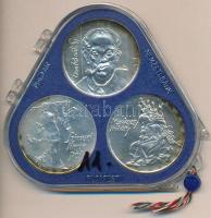 1976. 200Ft Ag 3klf db "Festők I. / Derkovits, Szinyei, Munkácsy" sor, eredeti plombált MNB tokban T:BU kis patina