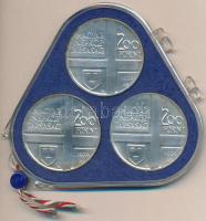 1976. 200Ft Ag 3klf db "Festők I. / Derkovits, Szinyei, Munkácsy" sor, eredeti plombált MN...