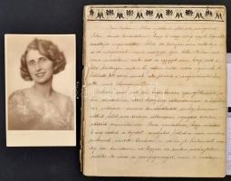 cca 1906 Tóthfalusy Lászlóné (született Weiser Baby),  kézzel írt útinaplója olaszországi utazásáról, beragasztott képekkel, képeslapokkal, hiányzó borítóval