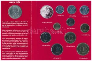 1994. 10f-200Ft (11xklf) forgalmi sor dísztokban, közte 1994. 200Ft Ag "Deák", "Magya...