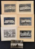 cca 1930-1940 Tablóképek a Mária Terézia Gimnázium diákjairól, 7 db, kartonra ragasztva (egy kivételével), 11x16 cm