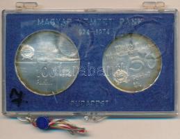 1974. 50Ft Ag + 100Ft Ag "MNB" pár, eredeti, plombált MNB plasztiktokban T:BU patina Adamo EM44, EM45